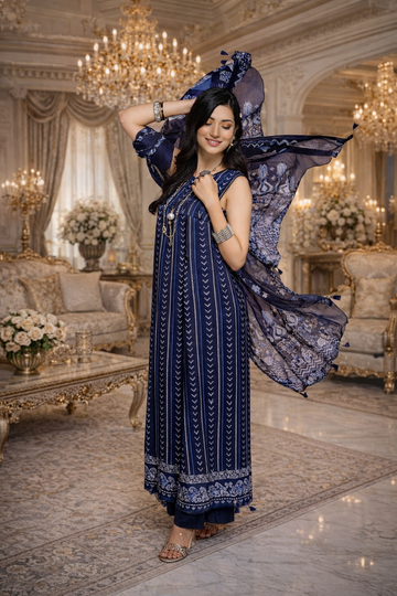 Royal Navy Elegance – Luxury 3-Piece Ensemble